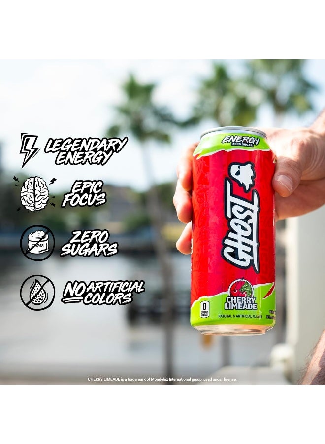 GHOST Energy Drink - 12-Pack, Cherry Limeade, 16oz - Image 4